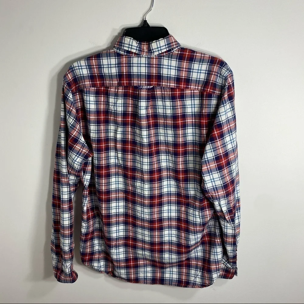 J.Crew Tailored Vintage Oxford Plaid Button Down Medium Red